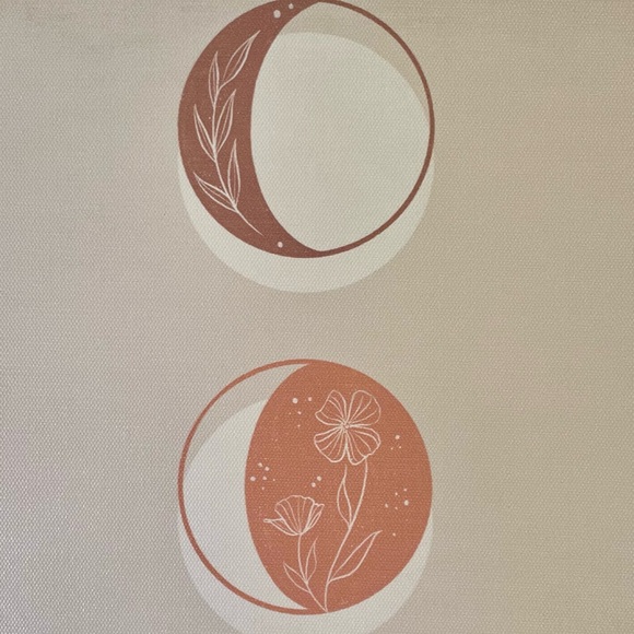 Floral Moon Phase Canvas Wall Decor - Picture 2 of 8